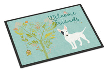 Load image into Gallery viewer, Welcome Friends White Patched Bull Terrier Doormat - 24x36 Decorative Floor Mat – Indoor/Outdoor Rug with Artistic Flair BB7607JMAT