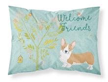 Load image into Gallery viewer, Welcome Friends Pembroke Welsh Corgi Red Fabric Standard Pillowcase – Artistic Decorative Front, White Back BB7608PILLOWCASE