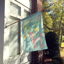 Load image into Gallery viewer, Welcome Friends Pink Poodle Flag Canvas House Size BB7613CHF