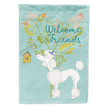 Load image into Gallery viewer, Welcome Friends White Poodle Flag Canvas House Size BB7614CHF