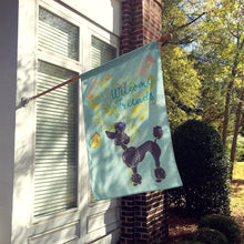 Load image into Gallery viewer, Welcome Friends Black Poodle Flag Canvas House Size BB7615CHF