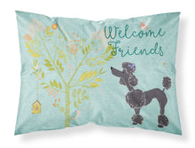 Load image into Gallery viewer, Welcome Friends Black Poodle Fabric Standard Pillowcase – Artistic Decorative Front, White Back BB7615PILLOWCASE