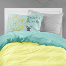 Load image into Gallery viewer, Welcome Friends Scottish Terrier Fabric Standard Pillowcase – Artistic Decorative Front, White Back BB7616PILLOWCASE