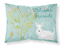 Load image into Gallery viewer, Welcome Friends White Scottish Terrier Fabric Standard Pillowcase – Artistic Decorative Front, White Back BB7617PILLOWCASE