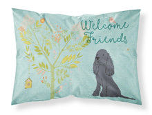 Load image into Gallery viewer, Welcome Friends Black Cocker Spaniel Fabric Standard Pillowcase – Artistic Decorative Front, White Back BB7618PILLOWCASE