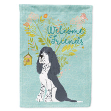 Load image into Gallery viewer, Welcome Friends Black Springer Spaniel Flag Canvas House Size BB7621CHF