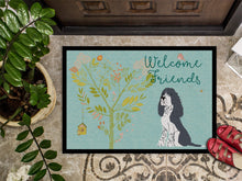 Load image into Gallery viewer, Welcome Friends Black Springer Spaniel Doormat - 24x36 Decorative Floor Mat – Indoor/Outdoor Rug with Artistic Flair BB7621JMAT