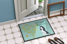 Load image into Gallery viewer, Welcome Friends Black Springer Spaniel Doormat - 24x36 Decorative Floor Mat – Indoor/Outdoor Rug with Artistic Flair BB7621JMAT