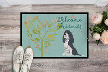 Load image into Gallery viewer, Welcome Friends Black Springer Spaniel Doormat - 18x27 Decorative Floor Mat – Indoor/Outdoor Rug with Artistic Flair BB7621MAT