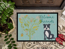Load image into Gallery viewer, Welcome Friends Black Staffie Doormat - 18x27 Decorative Floor Mat – Indoor/Outdoor Rug with Artistic Flair BB7623MAT