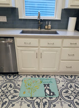 Load image into Gallery viewer, Welcome Friends Black Staffie Machine Washable Memory Foam Mat BB7623RUG