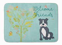 Load image into Gallery viewer, Welcome Friends Black Staffie Machine Washable Memory Foam Mat BB7623RUG