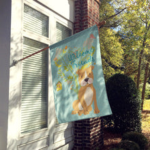Load image into Gallery viewer, Welcome Friends Brown Staffie Flag Canvas House Size BB7624CHF