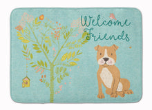 Load image into Gallery viewer, Welcome Friends Brown Staffie Machine Washable Memory Foam Mat BB7624RUG