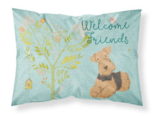 Load image into Gallery viewer, Welcome Friends Airedale Terrier Fabric Standard Pillowcase – Artistic Decorative Front, White Back BB7625PILLOWCASE