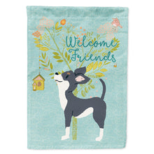 Load image into Gallery viewer, Welcome Friends Black White Chihuahua Flag Canvas House Size BB7627CHF