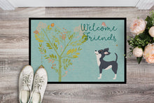 Load image into Gallery viewer, Welcome Friends Black White Chihuahua Doormat - 24x36 Decorative Floor Mat – Indoor/Outdoor Rug with Artistic Flair BB7627JMAT