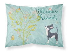 Load image into Gallery viewer, Welcome Friends Black White Chihuahua Fabric Standard Pillowcase – Artistic Decorative Front, White Back BB7627PILLOWCASE