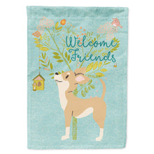 Load image into Gallery viewer, Welcome Friends Brown White Chihuahua Flag Canvas House Size BB7628CHF