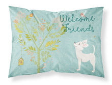 Load image into Gallery viewer, Welcome Friends White Chihuahua Fabric Standard Pillowcase – Artistic Decorative Front, White Back BB7629PILLOWCASE
