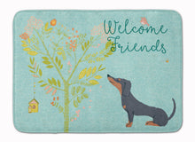 Load image into Gallery viewer, Welcome Friends Black Tan Dachshund Machine Washable Memory Foam Mat BB7630RUG