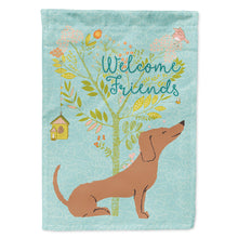 Load image into Gallery viewer, Welcome Friends Red Dachshund Flag Canvas House Size BB7631CHF
