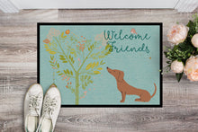 Load image into Gallery viewer, Welcome Friends Red Dachshund Doormat - 24x36 Decorative Floor Mat – Indoor/Outdoor Rug with Artistic Flair BB7631JMAT