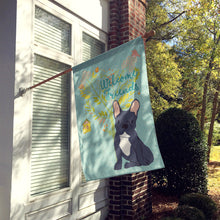 Load image into Gallery viewer, Welcome Friends Black French Bulldog Flag Canvas House Size BB7632CHF