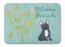 Load image into Gallery viewer, Welcome Friends Black French Bulldog Machine Washable Memory Foam Mat BB7632RUG