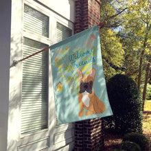 Load image into Gallery viewer, Welcome Friends Fawn French Bulldog Flag Canvas House Size BB7633CHF