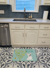 Load image into Gallery viewer, Welcome Friends Piebald French Bulldog Machine Washable Memory Foam Mat BB7634RUG
