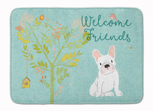 Load image into Gallery viewer, Welcome Friends White French Bulldog Machine Washable Memory Foam Mat BB7635RUG