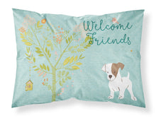 Load image into Gallery viewer, Welcome Friends Jack Russell Terrier Puppy Fabric Standard Pillowcase – Artistic Decorative Front, White Back BB7637PILLOWCASE