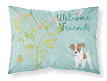 Load image into Gallery viewer, Welcome Friends Jack Russell Terrier Puppy Fabric Standard Pillowcase – Artistic Decorative Front, White Back BB7638PILLOWCASE