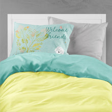 Load image into Gallery viewer, Welcome Friends Maltese Fabric Standard Pillowcase – Artistic Decorative Front, White Back BB7639PILLOWCASE