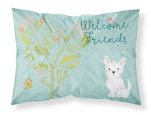 Load image into Gallery viewer, Welcome Friends Westie Fabric Standard Pillowcase – Artistic Decorative Front, White Back BB7640PILLOWCASE
