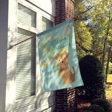 Load image into Gallery viewer, Welcome Friends Yorkie Natural Ears Flag Canvas House Size BB7642CHF
