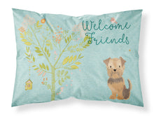Load image into Gallery viewer, Welcome Friends Yorkie Natural Ears Fabric Standard Pillowcase – Artistic Decorative Front, White Back BB7642PILLOWCASE