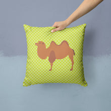 Load image into Gallery viewer, Bactrian Camel Green Throw Pillow - 14x14 Decorative Pillow – Art for Your Home &amp; Patio BB7644PW1414
