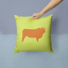 Load image into Gallery viewer, Highland Cow Green Throw Pillow - 14x14 Decorative Pillow – Art for Your Home &amp; Patio BB7646PW1414