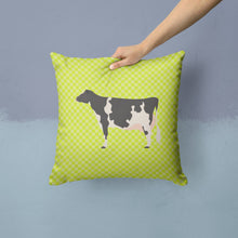 Load image into Gallery viewer, Holstein Cow Green Throw Pillow - 14x14 Decorative Pillow – Art for Your Home &amp; Patio BB7648PW1414