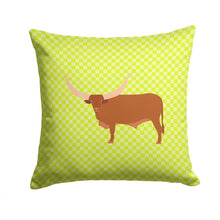 Load image into Gallery viewer, Ankole-Watusu Cow Green Throw Pillow - 14x14 Decorative Pillow – Art for Your Home &amp; Patio BB7649PW1414