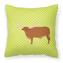 Load image into Gallery viewer, Ankole-Watusu Cow Green Fabric Decorative Pillow BB7649PW1818