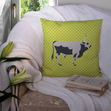 Load image into Gallery viewer, Hungarian Grey Steppe Cow Green Throw Pillow - 14x14 Decorative Pillow – Art for Your Home &amp; Patio BB7650PW1414