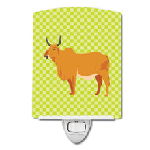 Load image into Gallery viewer, Zebu Indicine Cow Green Ceramic Night Light BB7651CNL