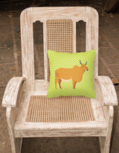 Load image into Gallery viewer, Zebu Indicine Cow Green Fabric Decorative Pillow BB7651PW1818