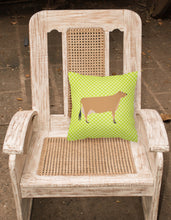 Load image into Gallery viewer, Jersey Cow Green Fabric Decorative Pillow BB7655PW1818