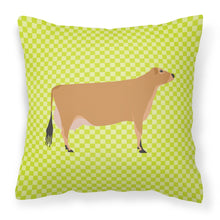Load image into Gallery viewer, Jersey Cow Green Fabric Decorative Pillow BB7655PW1818