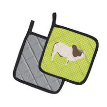 Load image into Gallery viewer, Malvi Cow Green Pot Holders - Set of 2 - Heat-Resistant Kitchen Essentials BB7656PTHD