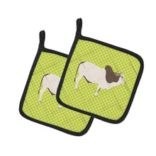 Load image into Gallery viewer, Malvi Cow Green Pot Holders - Set of 2 - Heat-Resistant Kitchen Essentials BB7656PTHD